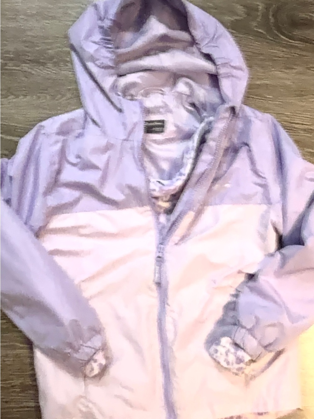 Eddie Bauer Girls' Lavender Hooded Windbreaker Jacket size 10/12
